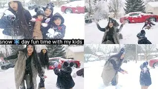 Сильный снегопад ❄️ Веселое времяпрепровождение с детьми #sushilamukbangvlog