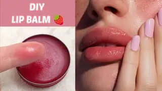 Consigue unos labios rosados ​​naturales con b&aacute;lsamo labial casero 🍓🌸🎀 ✨| &iexcl;Solo 3 ingredientes! 😱💕