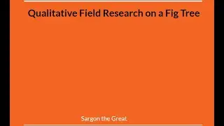 Qualitative Field Research on a Fig Tree