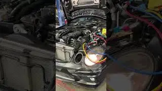 Custom Hellcat throttle body on #weistec supercharger. #e55 #e55amg #w211