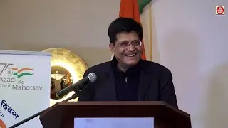 Union Minister from India for Commerce and Industry Piyush Goyal addresses the Indian diaspora