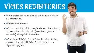 Vícios Contratuais - Vícios Redibitórios