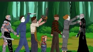 Pinhead contra freddy kruger vs uber jason vs leatherface vs michel myers vs pennywise vs chacky