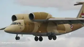 (4K) Rare Egyptian Air Force AN-74 Taking off and Landing from RAF Fairford. RIAT 2025
