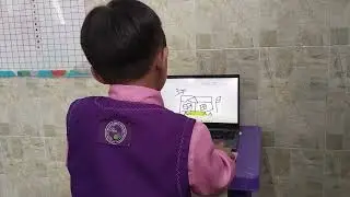 Asyraf - Menggambar sekolah menggunakan paint