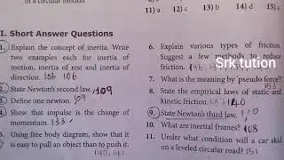 11th Physics|lesson 3|Book Back Question and Answer|English medium|Laws of Motion|2mark|Short Answer