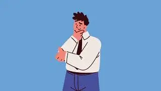 Business man thinking character animation stock video|thinking animated copyright free video