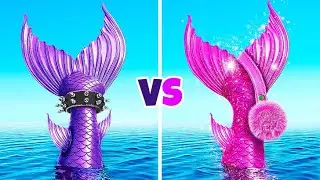 🧜&zwj;♀️ Pink vs. Purple Mermaid Birthday Party!🎂 Paper Crafts ✨ Imagine Playworld