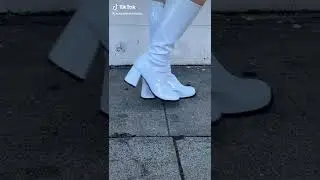 White Shiny Patent Leather Go-Go Boots