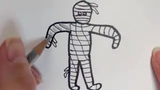 How To Draw A Spooky Mummy Easy/Art For Kids/Facts About Mummies/Ancient Egypt/Halloween Art