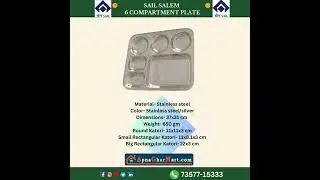 Compartment Thali/Plate 6 in 1 - Stainless Steel SAIL SALEM #stainlesssteel #thali #plate #cookware
