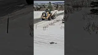 City snow plow - watch the ditch! #snow #snowplow #loader