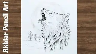 A Wolf Face Drawing Easy Step By Step || How To Draw A Wolf Picture Art || Animals Drawing Ideas 