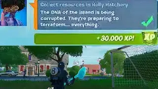 Collect resources in Holly Hatchery - Fortnite