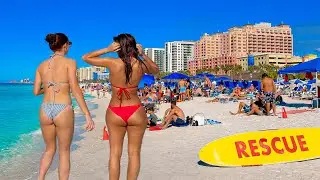 Clearwater Beach Florida 4K Winter Beach Walking Tour Live Cam