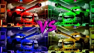 MCQUEEN EATER Red Tank 🆚 Green Tank 🆚 Blue Tank 🆚 yellow Tank 🎶 WHO IS THE BEST 