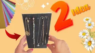 2 Easy DIY Necklace Organizer Ideas | Cardboard & Glitter Foam Crafts!