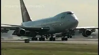 Virgin Atlantic 747-219B G-VBEE arrives at Newark