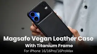 Magsafe Vegan Leather Case With Titanium Frame For iPhone 16/16Pro/16ProMax