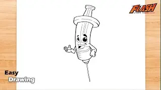how to draw CARTOON VACCINE step by step