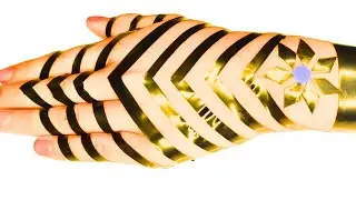 simple mehndi design help of cello tape //Easy tricks cello tape mehndi designs