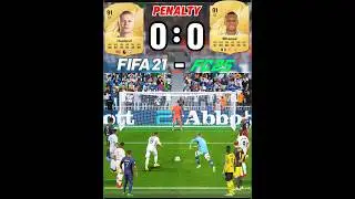 Haaland Vs Mbappe Penalty Kicks From FIFA 21 To FC 25 | FIFA Evolution #haalandvsmbappe #shorts