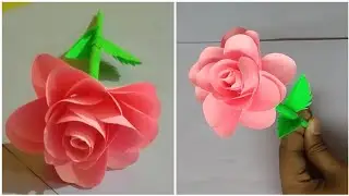 How To Make Origami Rose for Rose day|Valentine's Day Gift Ideas|Easy paper rose #shorts #kidocraft