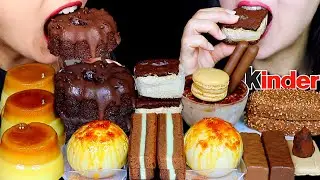 ASMR CHOCOLATE CARAMEL CAKE, PUDDING BALLS, TIRAMISU CHEESECAKE, KINDER MAXI KING, CARAMEL FLAN 먹방