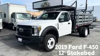 2019 FORD F-450 REG CAB 12' STAKEBED W/ OVERCAB BASKET001-04690