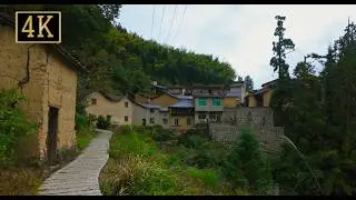 Traditional Chinese Village Walk｜Ancient, Quiet Earthen-Walled Village｜Worn, Yet Beautiful｜4K