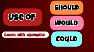 Where to Use SHOULD, WOULD and COULD in English with Examples