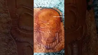 тиснение на коже Tooling a leather skull