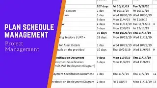 Plan Schedule Management