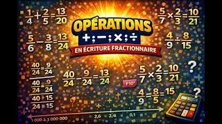 11 Op&eacute;rations (+ ; &ndash; ; x ; &divide;) en &eacute;criture fractionnaire