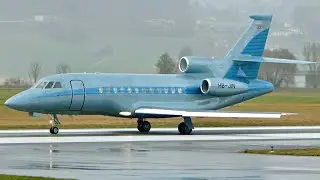 Take Off in the Rain - Dassault Falcon 900EX