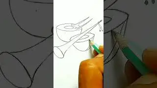 How to draw Shehnai ~ Wedding Shehnai Drawing Easy / How to draw Dholak | Tabla drawing easy#shorts