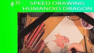 Speed drawing humanoid dragon