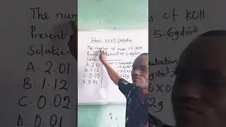 How to calculate the number of moles of KOH in 200cm³ of 5.6gdm-3