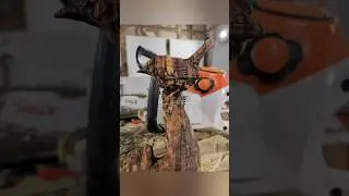 Small scale chainsaw carving a little Wren.  #chainsawcarving #chainsawart #wren #sculpture