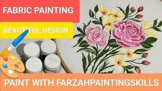 Easy Fabric Painting On Cloth | How to Paint Simple Flowers Design Tutorial #fabricpainting #drawing