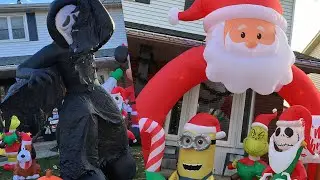 Santa archway & 12ft ghostface inflatable #gemmy #walmart #spirithalloween #canadiantire #homedepot