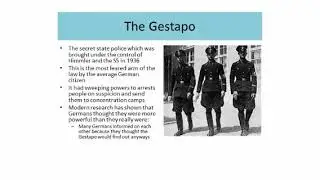 Lesson 11 - Nazi Rule:  The police state