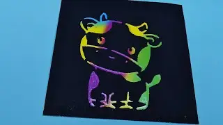 How to Draw a Simple and Easy Cow | Stencil Rainbow Scratch Paper Art