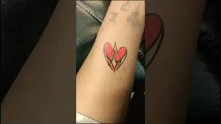Red Heart Tattoo With Pen 🖊️#handdrawntattoo #tattoo #art
