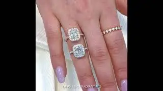Radiant Cut Diamond Double Edge Halo Engagement Ring Comparison