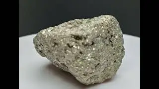 Pyrite is a brass-yellow mineral with a bright metallic luster.