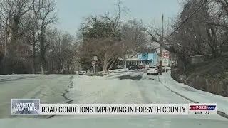 Road conditions improving in Forsyth County