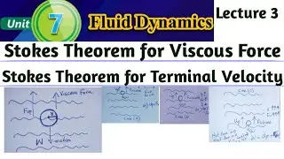 Stokes Theorem for Viscous Force || Stokes Theorem for Terminal Velocity, Unit # 7, Physics Class 11