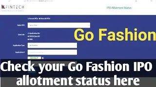 Check you Go fashion IPO allotment status || Go Fashion ipo