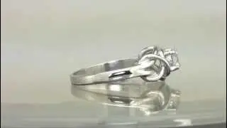 Tioneer Sterling Silver Twisted Promise Infinity Knot Cubic Zirconia Ring